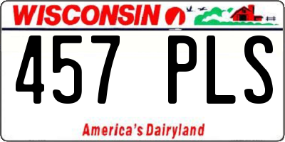 WI license plate 457PLS