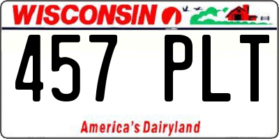 WI license plate 457PLT