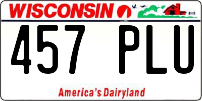 WI license plate 457PLU