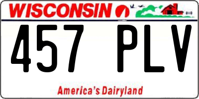 WI license plate 457PLV
