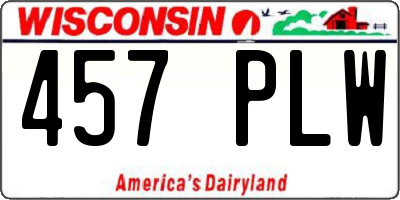 WI license plate 457PLW