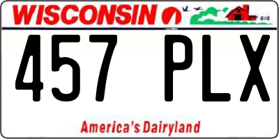 WI license plate 457PLX