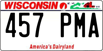 WI license plate 457PMA