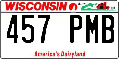 WI license plate 457PMB