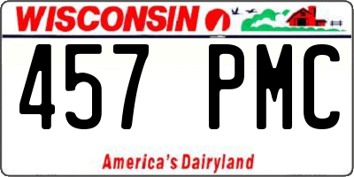 WI license plate 457PMC