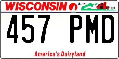 WI license plate 457PMD