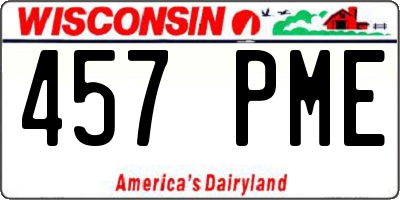 WI license plate 457PME