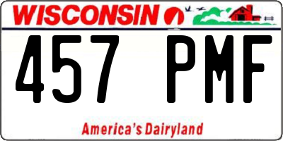 WI license plate 457PMF