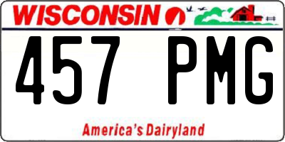 WI license plate 457PMG