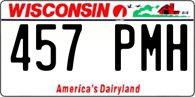 WI license plate 457PMH