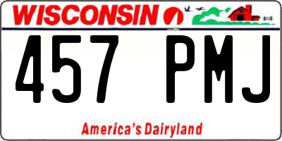 WI license plate 457PMJ