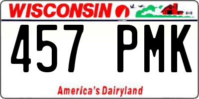 WI license plate 457PMK