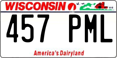 WI license plate 457PML