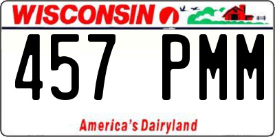 WI license plate 457PMM