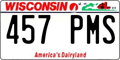 WI license plate 457PMS