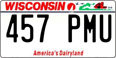 WI license plate 457PMU