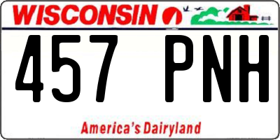 WI license plate 457PNH