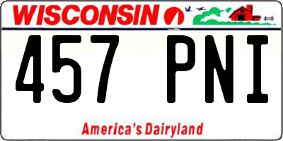 WI license plate 457PNI