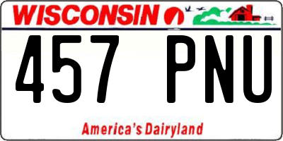 WI license plate 457PNU