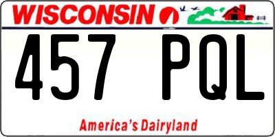 WI license plate 457PQL
