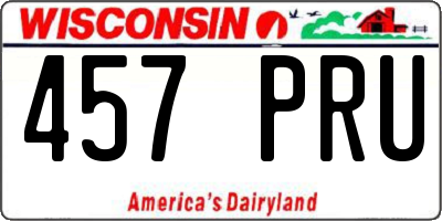 WI license plate 457PRU