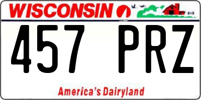 WI license plate 457PRZ