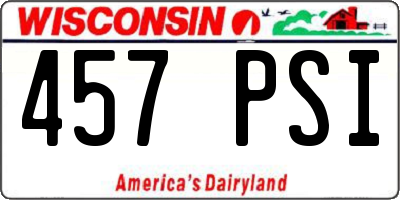 WI license plate 457PSI