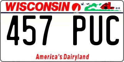 WI license plate 457PUC