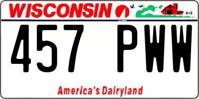 WI license plate 457PWW