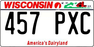 WI license plate 457PXC