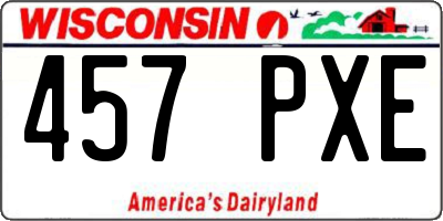 WI license plate 457PXE