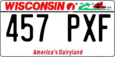 WI license plate 457PXF