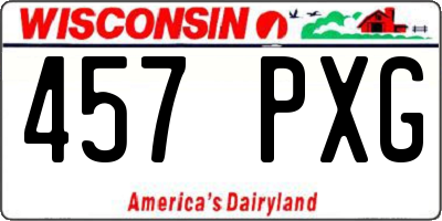 WI license plate 457PXG