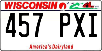 WI license plate 457PXI