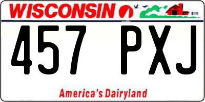 WI license plate 457PXJ