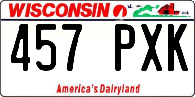 WI license plate 457PXK