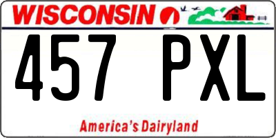 WI license plate 457PXL