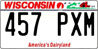 WI license plate 457PXM