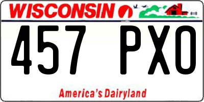 WI license plate 457PXO