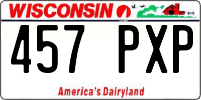 WI license plate 457PXP