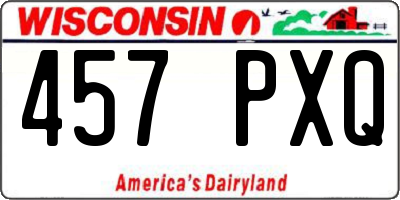 WI license plate 457PXQ