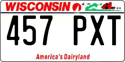 WI license plate 457PXT