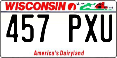WI license plate 457PXU