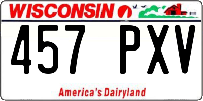 WI license plate 457PXV