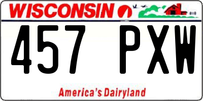 WI license plate 457PXW
