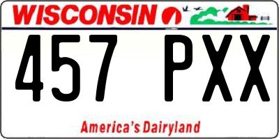 WI license plate 457PXX