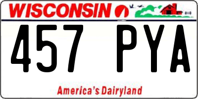 WI license plate 457PYA