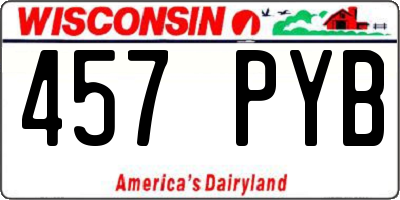 WI license plate 457PYB