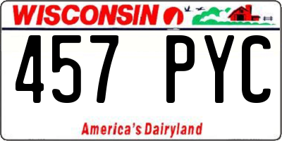 WI license plate 457PYC