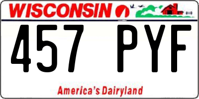 WI license plate 457PYF